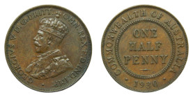 AUSTRALIA. 1930. 1/2 penny. (KM#22). 5,64 gr. Bronce.
EBC