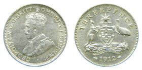 AUSTRALIA. 1912. 3 Pence. (KM#24). 1,41 gr. AR. 925. George V.
EBC