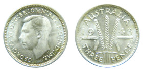 AUSTRALIA. 1943 D. 3 Pence. (KM#37). 1,43 gr. AR. 925. George VI.
SC