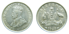 AUSTRALIA. 1925. 6 Pence. (KM#25). 2,82 gr. AR. 925. George V.
EBC+