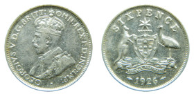AUSTRALIA. 1926. 6 Pence. (KM#25). 2.82 gr. AR. 925. George V. Rayitas en anverso.
EBC