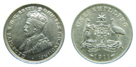 AUSTRALIA. 1911. Shilling. (KM#26). 5,65 gr. AR. 925. George V.
EBC
