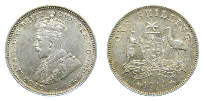 AUSTRALIA. 1914. Shilling. (KM#26). 5,68 gr. AR. 925. George V.
MBC