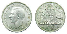 AUSTRALIA. 1943 S. Florín. (KM#40). 11,31 gr. AR. 925. George VI.
SC