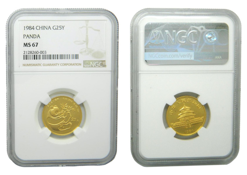 CHINA. 1984. 25 yuan. Panda. NGC (KM#89) 7,78 gr. AU.
MS67