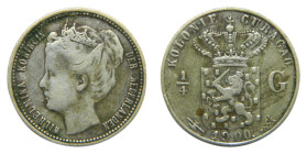 CURAÇAO. 1900. 1/4 gulden. (KM#35). AR.
MBC