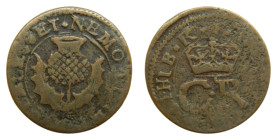ESCOCIA / SCOTLAND. (1663). 2 Pence. Charles II. (KM#100)
BC+