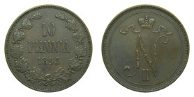 FINLANDIA. 1895. 10 Penniä. (KM#14). Nicholas II.
EBC