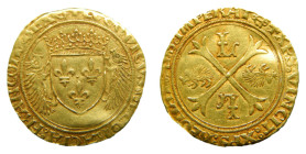 FRANCIA / FRANCE. Luis XII. 1498-1514. Écu d’or au porc épi. Bayona (ancla). AV. Dup. 655. Descolgada. Rara.
(MBC)