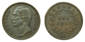 SARAWAK. 1880. 1 Cent. (KM#6). C. Brooke Rajah.
MBC+