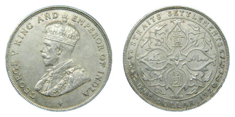 STRAITS SETTLEMENTS. 1920. 1 Dólar. (KM#33). George V.
MBC