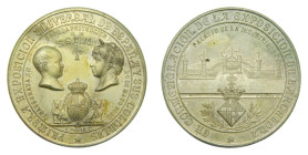 Medalla. 1888. Exposición universal de España y sus colonias. Exposición de Barcelona, Rev: Palacio de la industria. C. Piquer/ F. barba. Metal. Cru.M...