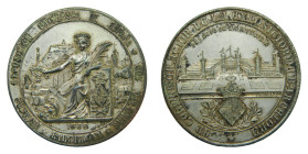 Medalla. 1888. Alfonso XIII. Barcelona. Exposición Universal. (Cru. Medalles 766). Grabadores: F. Barba y J. Morató. Bella. Metal 50,39 gr. Ø44 mm
MB...