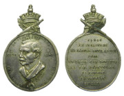 Alfonso XIII. 1897. La Legión Patriótica, en la muerte de Cánovas. Medalla. Grabador: B.C. París. Escasa. Metal blanco. 12,58 gr. Medalla oval. 29x45....