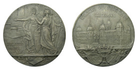 Medalla 1908. Inauguración Palacio de Justicia Barcelona. 11 de Junio. Parera y Rodríguez. (Ruiz Trapero 1253 a 1255 var metal) (V. 637 var metal) AE....