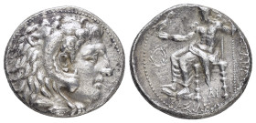 KINGS of MACEDON. Alexander III The Great.(336-323 BC).Side ?.Tetradrachm. 

Obv : Head of Herakles right, wearing lion skin.

Rev : BA]ΣIΛEΩΣ AΛEΞANΔ...