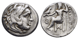 KINGS of MACEDON. Alexander III The Great.(336-323 BC).Lampsakos.Drachm.

Obv : Head of Herakles right, wearing lion skin.

Rev : AΛEΞANΔPOY.
Zeus sea...