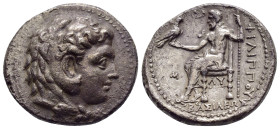 KINGS of MACEDON.Philip III.(323-317).Babylon.Tetradrachm.

Obv : Head of Herakles right, wearing lion skin.

Rev : ΦIΛIΠΠOY.
Zeus enthroned left, hol...