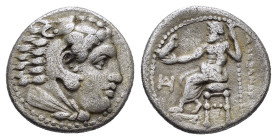 KINGS of MACEDON. Philip III Arrhidaios.(323-317 BC).Kolophon. Drachm.

Obv : Head of Herakles right, wearing lion skin.

Rev : ΦΙΛΙΠΠΟΥ.
Zeus seated ...
