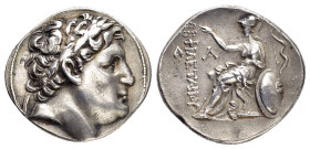 KINGS of PERGAMON.Eumenes I.(263-241 BC).Pergamon.Tetradrachm.

Obv: Laureate head of Philetairos right.
Rev: ΦΙΛΕΤΑΙΡΟY.
Athena seated left on th...