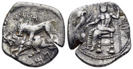 CILICIA. Tarsos. Mazaios.(Satrap of Cilicia, 361/0-334/3 BC). Stater.

Obv: Baaltars seated left on throne, head facing, holding lotus-tipped sceptre,...