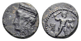 CYPRUS. Kition. Melekiathon.(Circa 392-362 BC). Ae.

Obv : Herakles in fighting stance right, holding club and bow, and with lion skin draped over arm...