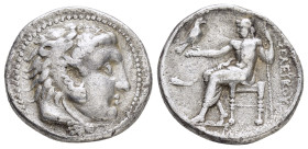 SELEUKID KINGS of SYRIA. Seleukos I Nikator.(312-281 BC).Laodikeia.Tetradrachm.

Obv : Head of Herakles right, wearing lion skin.

Rev : ΣΕΛΕΥΚΟΥ.
Zeu...