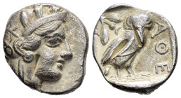 PHARONIC KINGS of EGYPT.Uncertain pharaoh.(Late 5th-mid 4th centuries BC).Tetradrachm.

Obv : Helmeted head of Athena right, with frontal eye.

Rev : ...