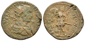 CILICIA. Tarsus. Trebonianus Gallus.(251-253). Ae.

Obv : ΑV ΚЄ Γ ΟVΙΒ ΤΡЄΒΩ ΓΑΛΛΟΝ ЄV ЄV / Π - Π.
Radiate, draped and cuirassed bust right.

Rev : ΤΑ...