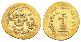 HERACLIUS with HERACLIUS CONSTANTINE.(610-641 AD).Constantinople.Solidus.

Obv : δδ NN ҺЄRACLIЧS ЄT ҺЄRA CONST P P AV.
Crowned and draped facing bu...