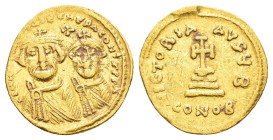 HERACLIUS with HERACLIUS CONSTANTINE.(610-641 AD).Constantinople.Solidus.

Obv : δδ NN ҺЄRACLIЧS ЄT ҺЄRA CONST P P AV.
Crowned and draped facing bu...