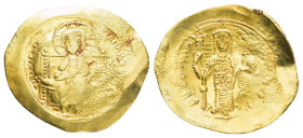 CONSTANTINE X DUCAS.(1059-1067).Constantinople.EL Histamenon Nomisma.

Obv : + IҺS XIS RЄX RЄGNANTIҺM.
Christ Pantokrator seated facing on throne.

Re...