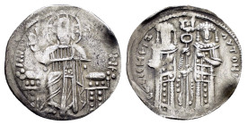 ANDRONICUS II PALAEOLOGUS with MICHAEL IX.(1282-1328).Constantinople.Basilikon.

Obv : IC - XC.
Christ Pantokrator seated facing on throne.

Rev : And...