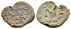 BYZANTINE LEAD SEAL.(Circa 7th-11th Century).Pb.

Weight : 6.7 gr
Diameter : 23 mm