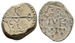 BYZANTINE LEAD SEAL.(Circa 7th-11th Century).Pb.

Weight : 15.2 gr
Diameter : 22 mm