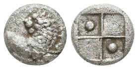 Thrace, Chersonesos. AR Hemidrachm, 2.67 g 12.55 mm. Circa 386-338 BC. 
Obv: Forepart of lion right, head left.
Rev: Quadripartite incuse square, with...