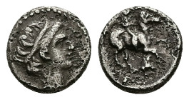 Kings of Thrace (Macedonian). Lysimachos, 1/10 Tetradrachm, 1.11 g 9.94 mm. As satrap, 323-305 BC. Amphipolis.
Obv: Diademed head of Apollo right.
Rev...