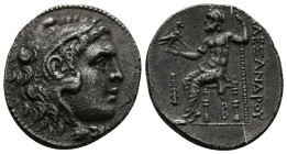 Kings of Macedon, Alexander III 'the Great'. AR Tetradrachm, 16.26 g 29.53 mm. 336-323 BC. Pella.
Obv: Head of Herakles right, wearing lion skin.
Rev:...