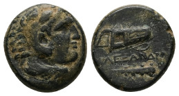 Kings of Macedon, Alexander III 'the Great'. Ae, 5.70 g 17.59 mm. 336-323 BC. Uncertain mint in Macedon. 
Obv: Head of Herakles right, wearing lion sk...