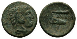 Kings of Macedon, Alexander III 'the Great'. 5.41 g 18.45 mm. 336-323 BC. Uncertain mint in Macedon.
Obv: Head of Herakles right, wearing lion skin.
R...