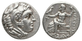 Kings of Macedon, Philip III Arrhidaios, AR Drachm, 4.14 g 16.88 mm. 323-317 BC. Struck under Menander or Kleitos, Sardes, c. 322-319/8. 
Obv: Head of...