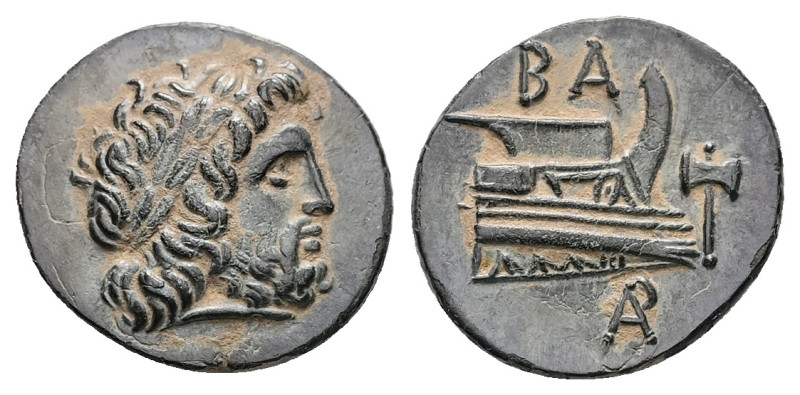 Kings of Macedon, Demetrios I Poliorketes. Ae Half Unit, 2.47 g 17.06 mm. 306-28...