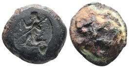 PB Greco-Persian seal (599 BC–331 BC)
Obv: Persian king or hero, wearing kidaris and kandys, quiver over shoulder, in kneeling-running stance left, h...