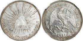 MEXICO. Peso, 1902-Cn JQ. Culican Mint. NGC AU-58.
KM-409. A supremely attractive and limitedly handled Peso, this wonderful specimen delivers a char...