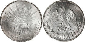 MEXICO. Peso, 1908-Mo GV. Mexico City Mint. PCGS MS-64.
KM-409.2. A flashy and dazzling example of this popular issue. Blast white surfaces with only...