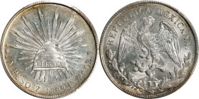 MEXICO. Peso, 1899-Zs FZ. Zacatecas Mint. PCGS Genuine--Cleaned, AU Details.
KM-409.3. Despite slight indications of a rub, this Peso remains attract...