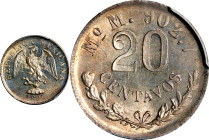 MEXICO. 20 Centavos, 1899-Mo M. Mexico City Mint. PCGS MS-66.
KM-405.2. Tied for the finest certified of the date yet seen by PCGS, this wholesome ex...