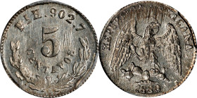 MEXICO. 5 Centavos, 1880-Pi H. San Luis Potosi Mint. PCGS MS-63.
KM-398.9. Mintage: 6,200. A RARE date for the series, this Choice specimen offers a ...