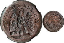 MEXICO. Centavo, 1889-Mo. Mexico City Mint. NGC MS-66 Brown.
KM-391.6. This well-struck Centavo features glimmering surfaces toned to a deep brown wi...