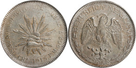 MEXICO. Peso, 1915-CHa FM. Chihuahua Mint. PCGS Genuine--Cleaned, AU Details.
KM-619. Army of the North issue. Preserving lightly-handled detail and ...